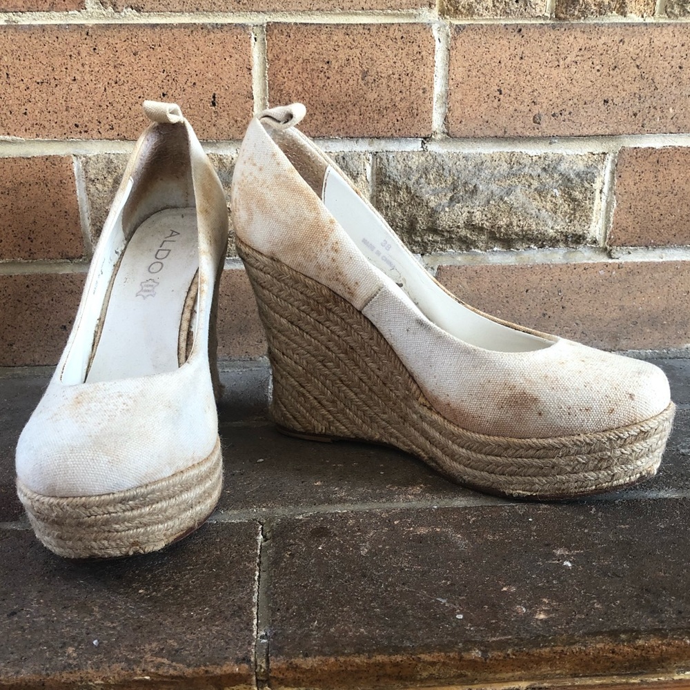 DISTRESSED project Aldo Espadrille Platforms wedges Sz 38